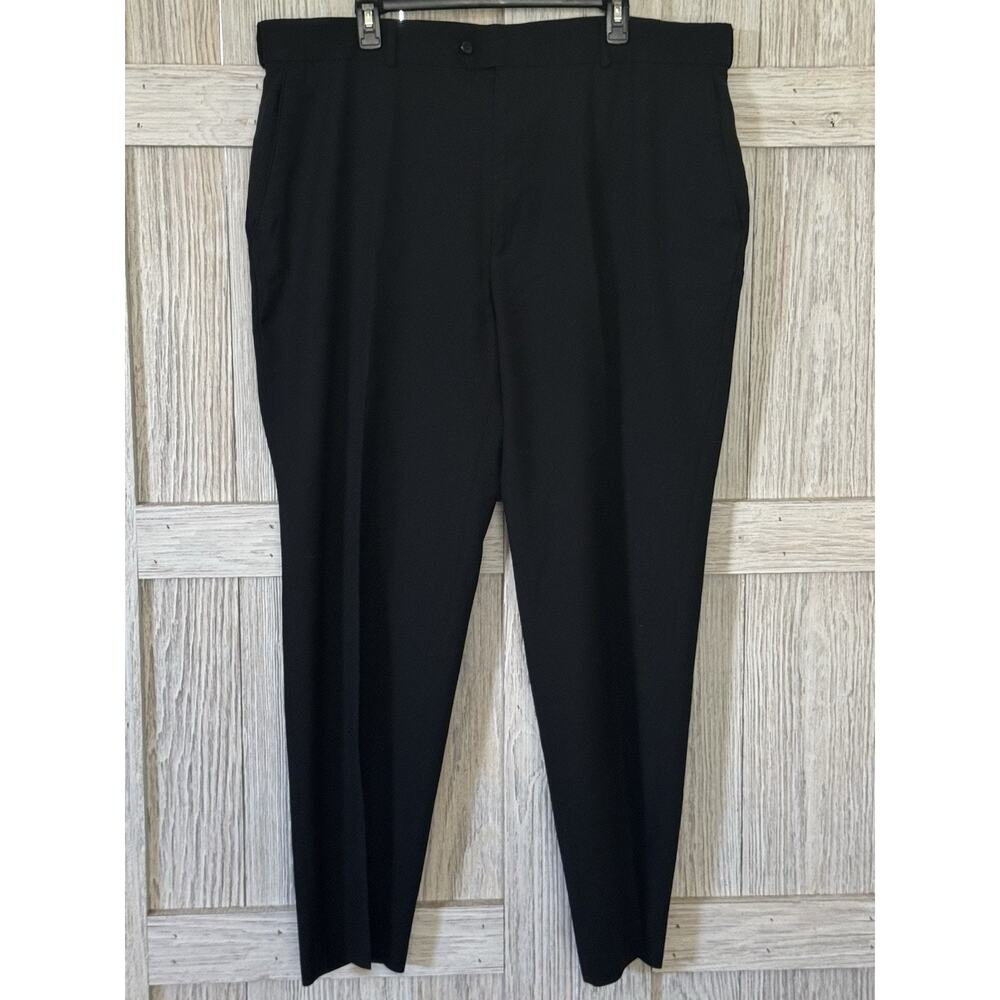 Stafford Men’s Black Dress Pants 42x 32 Trouser Travel Classic Fit Dress Pants